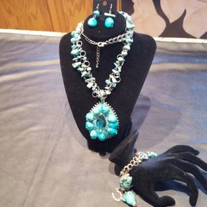 Turquoise Looking Necklace Set